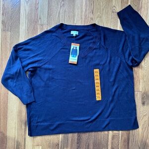 Lucky Brand Women’s V-neck Black Sweater XXL